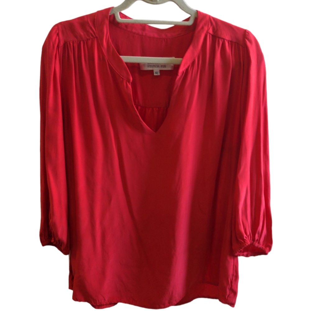 Amour Vert for Stitch Fix red silk top XL